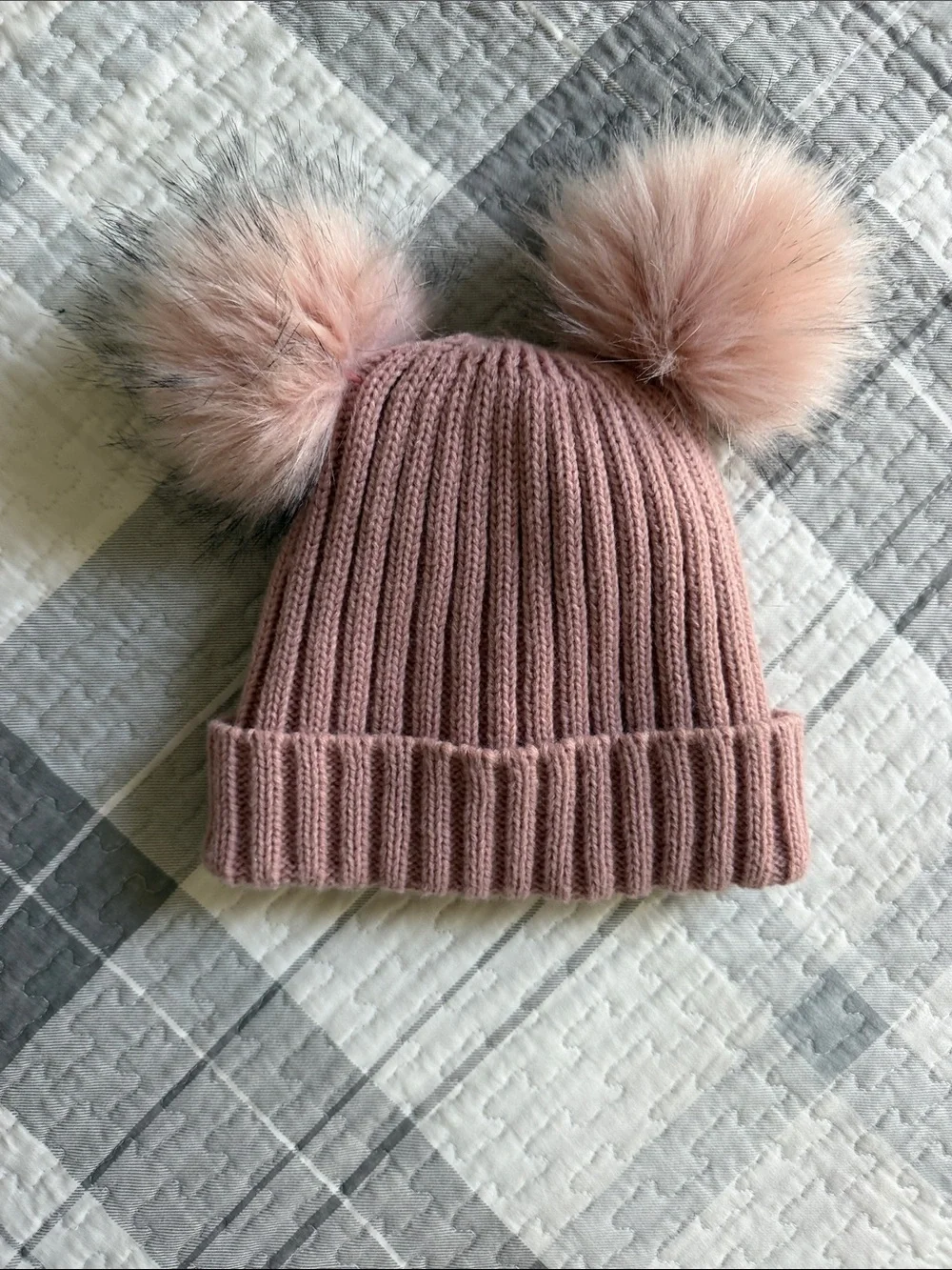 Charlotte Russe Kids Pink Double Pom Knit Hat
